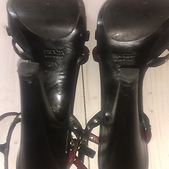 Prada black strappy rivet platform heels - Picture 8 of 8